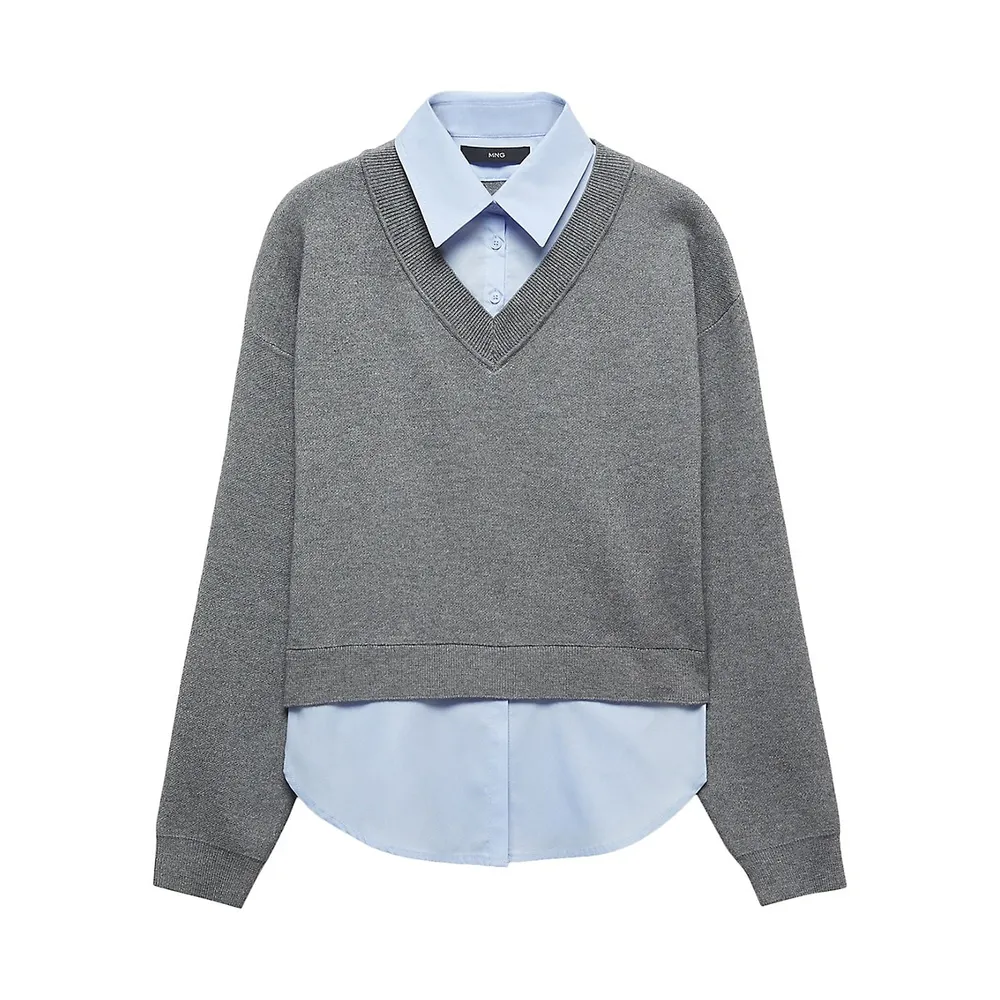 layered shirt sweater