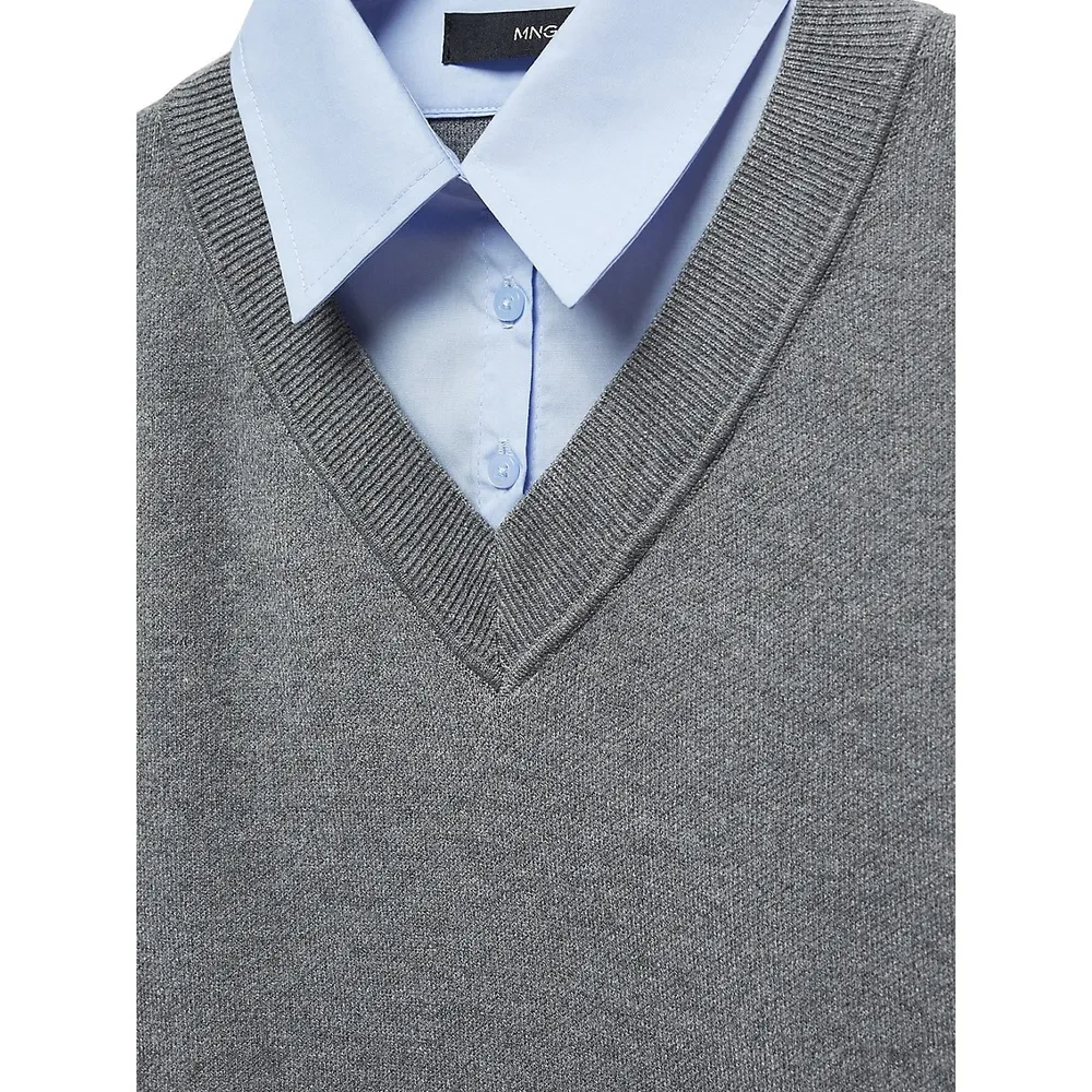 layered shirt sweater
