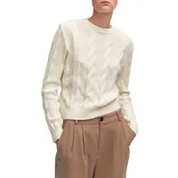 Fitted Cable-Knit Sweater