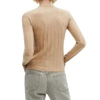 Mockneck Rib-Knit Sweater