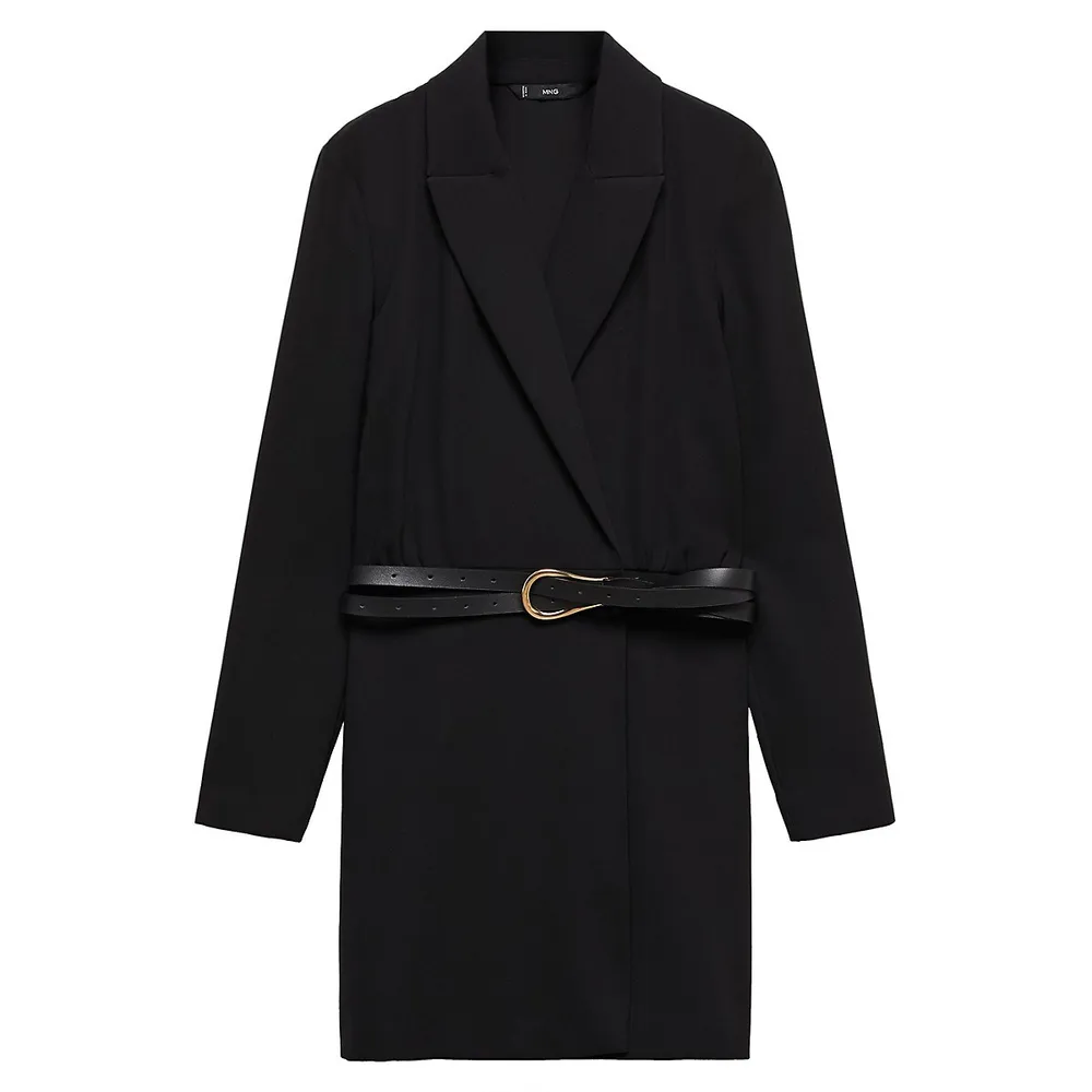 Belted Wrap Blazer Dress