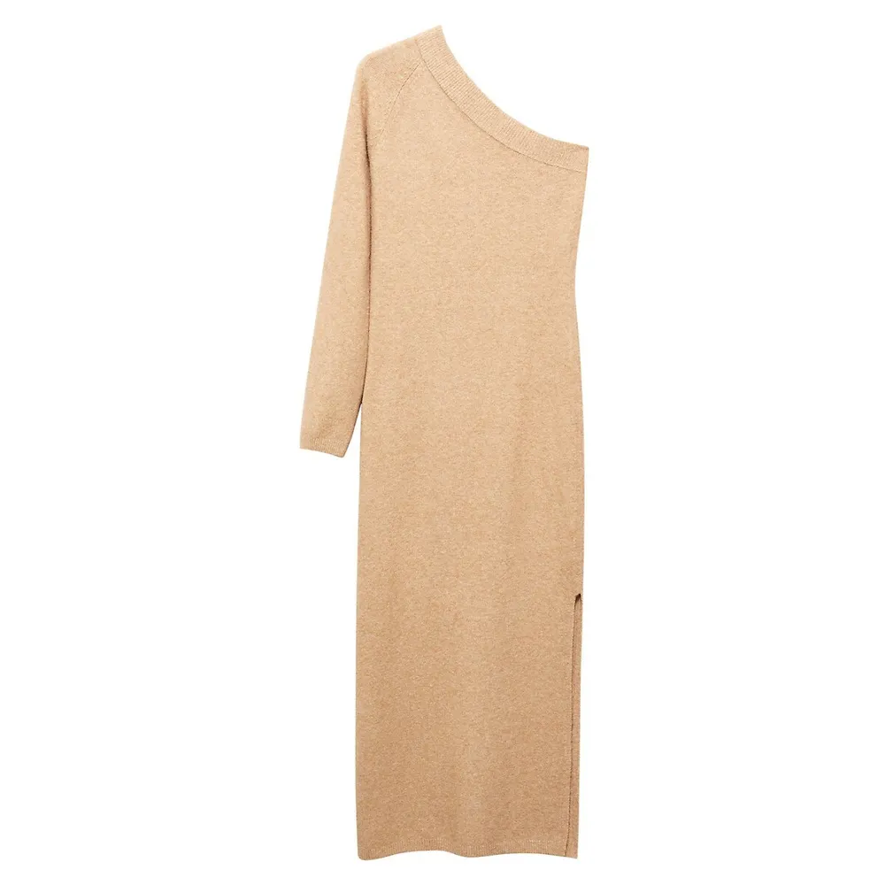 Asymmetrical Knit Midi Dress