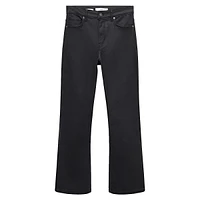 Waxed Crop Flare Jeans