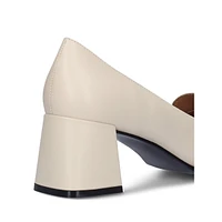 Valencia Leather Block-Heel Pumps