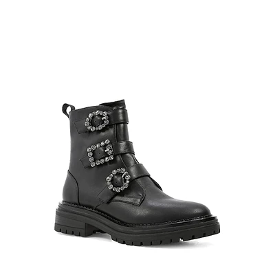 New Dahna Embellished Leather Combat Boots