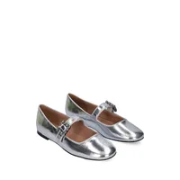 Essen Metallic Leather Ballerina Flats