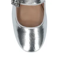 Essen Metallic Leather Ballerina Flats