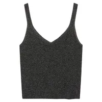 Lurex-Knit V-Neck Tank Top