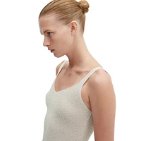 Lurex-Knit V-Neck Tank Top