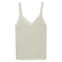 Lurex-Knit V-Neck Tank Top