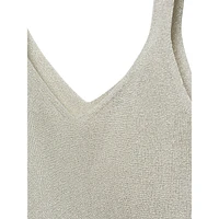 Lurex-Knit V-Neck Tank Top