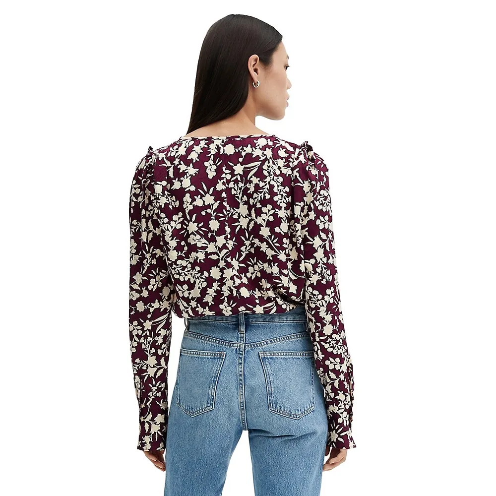 Floral Keyhole Blouse