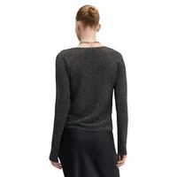 V-Neck Lurex Sweater