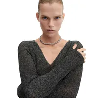 V-Neck Lurex Sweater