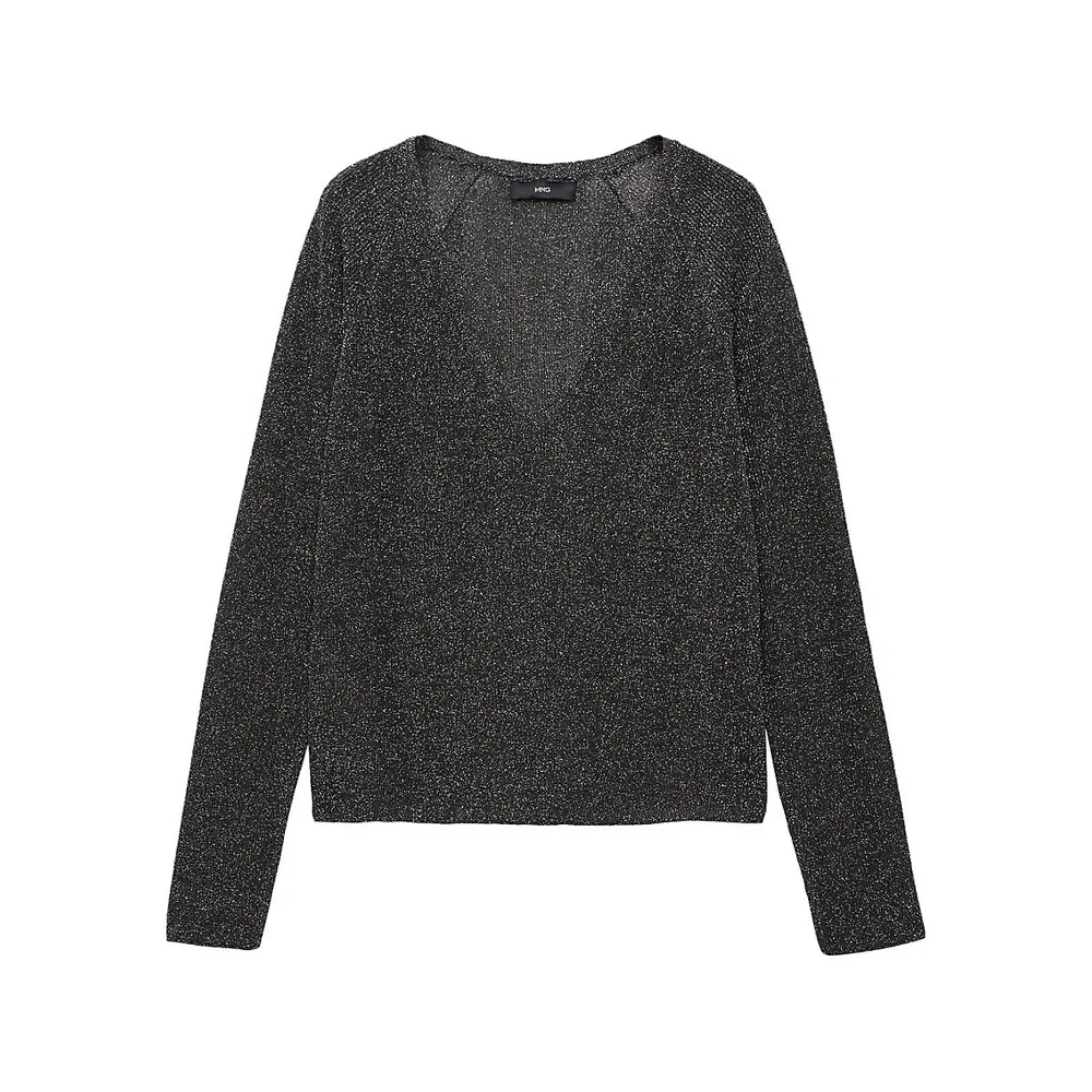 V-Neck Lurex Sweater