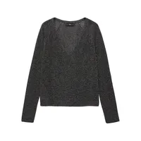 V-Neck Lurex Sweater