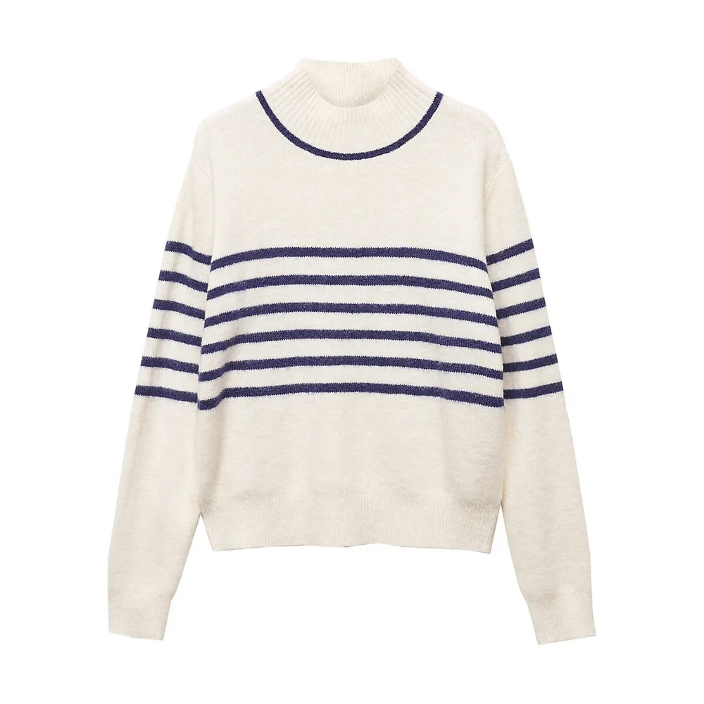 Striped Mockneck Sweater