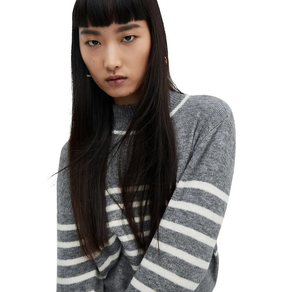 Striped Mockneck Sweater