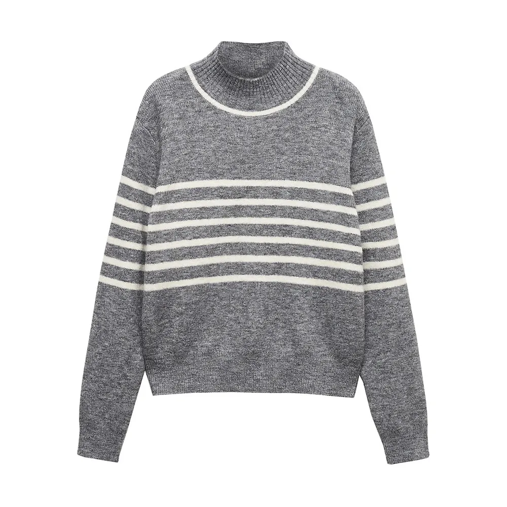 Striped Mockneck Sweater