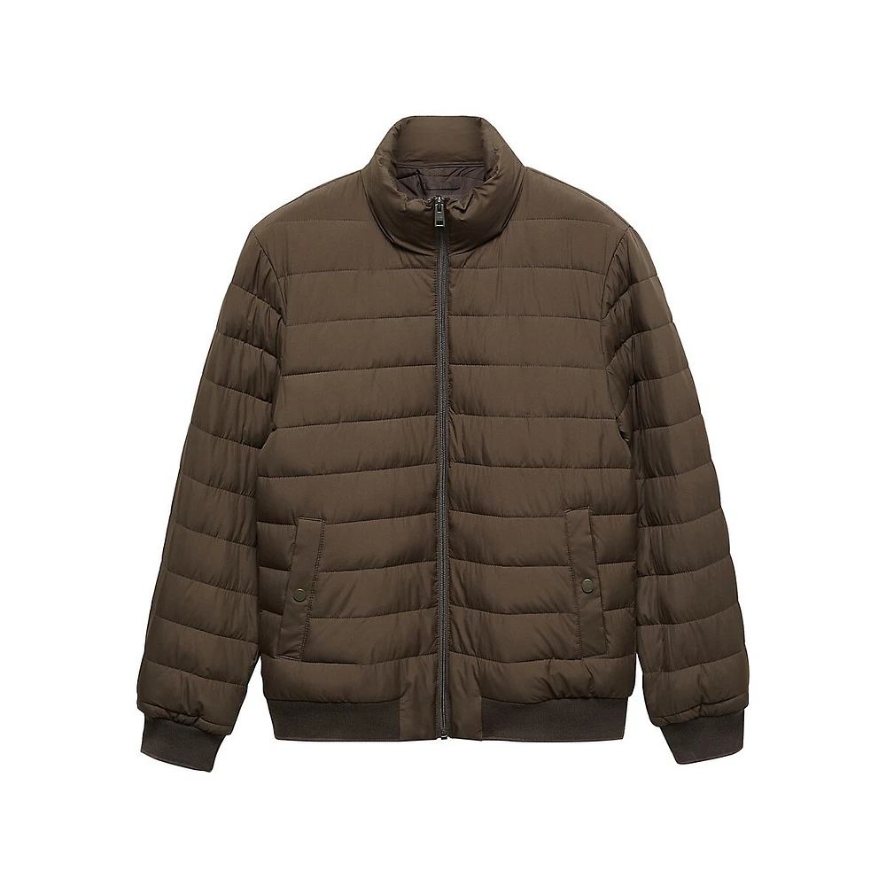 Borry Slim-Fit Quilted Stand-Collar Jacket