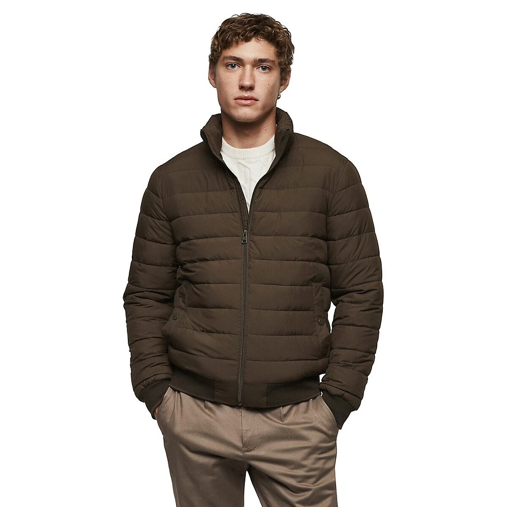 Borry Slim-Fit Quilted Stand-Collar Jacket