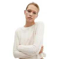 Sequin Pointelle-Stitch Sweater