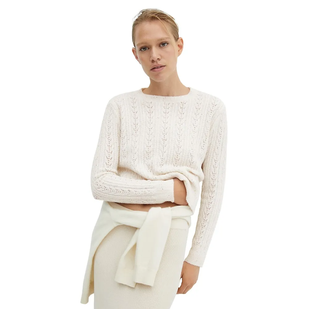 Pointelle stitch sweater