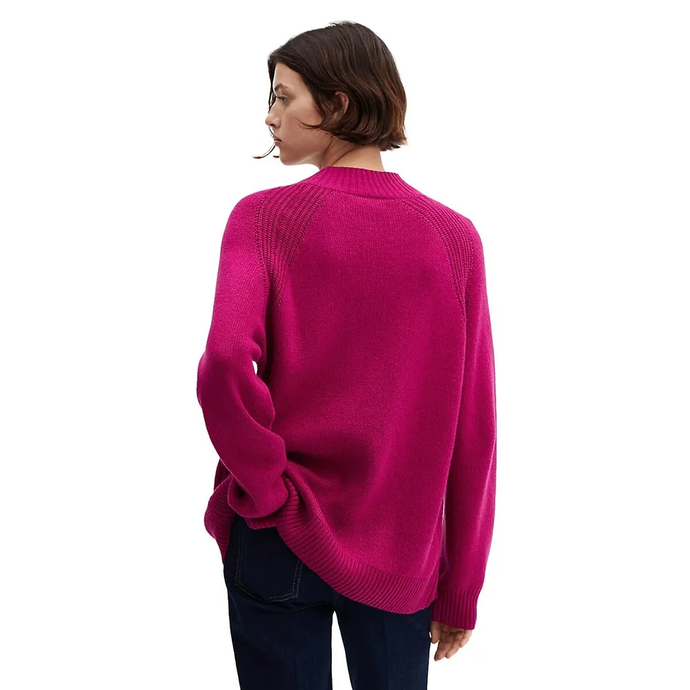 Oversized Mockneck Raglan Sweater