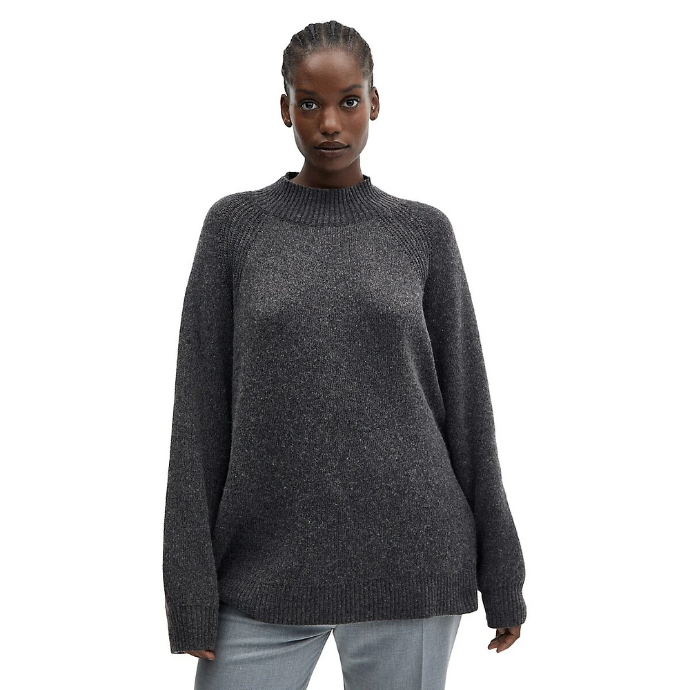Oversized Mockneck Raglan Sweater