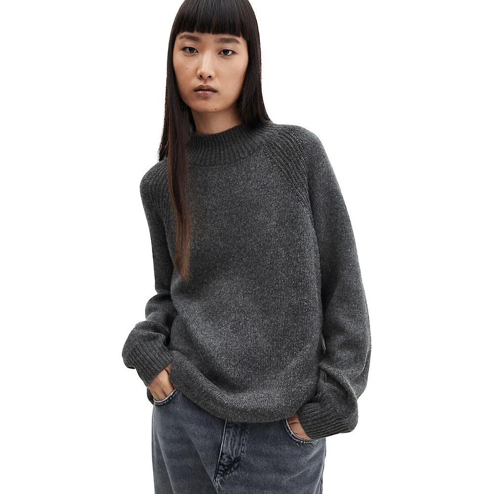 Oversized Mockneck Raglan Sweater