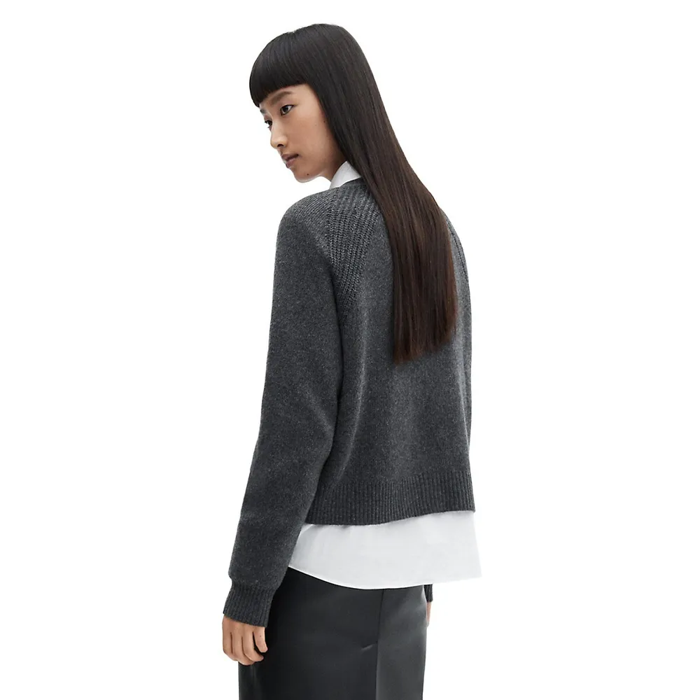 Raglan Rib-Knit Cardigan