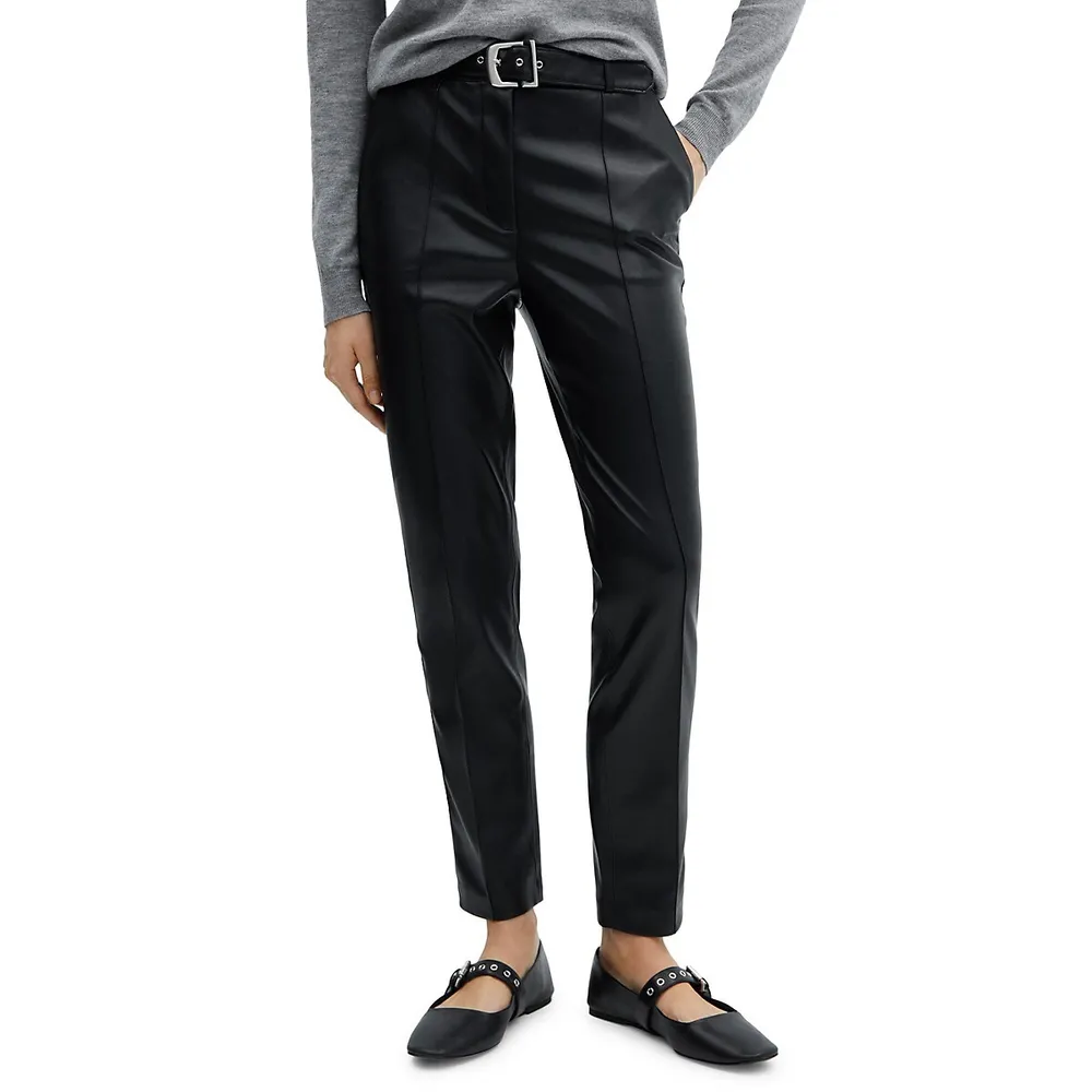 Topman skinny belted cargo pants with side panel in black | ASOS