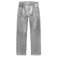 Straight-Leg Foil Jeans