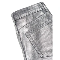 Straight-Leg Foil Jeans