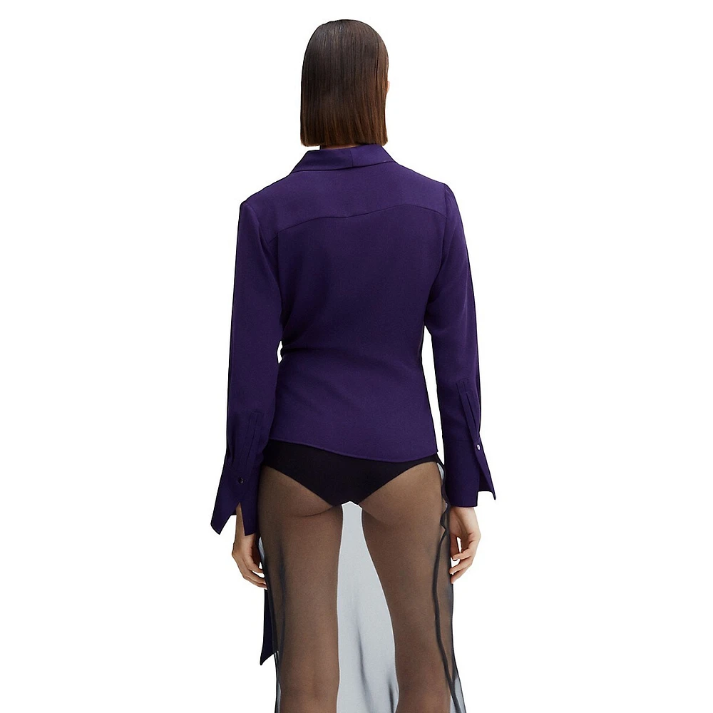Tie-Front Wrap Blouse