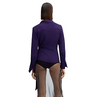Tie-Front Wrap Blouse