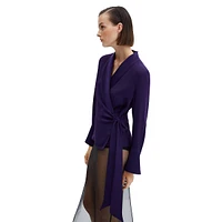 Tie-Front Wrap Blouse