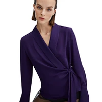 Tie-Front Wrap Blouse