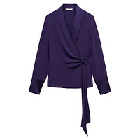 Tie-Front Wrap Blouse