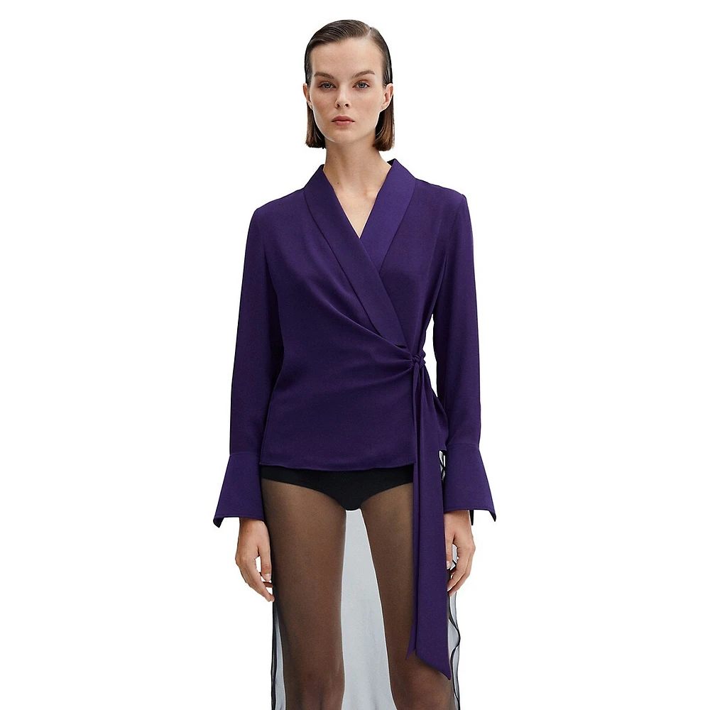 Tie-Front Wrap Blouse