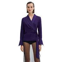 Tie-Front Wrap Blouse