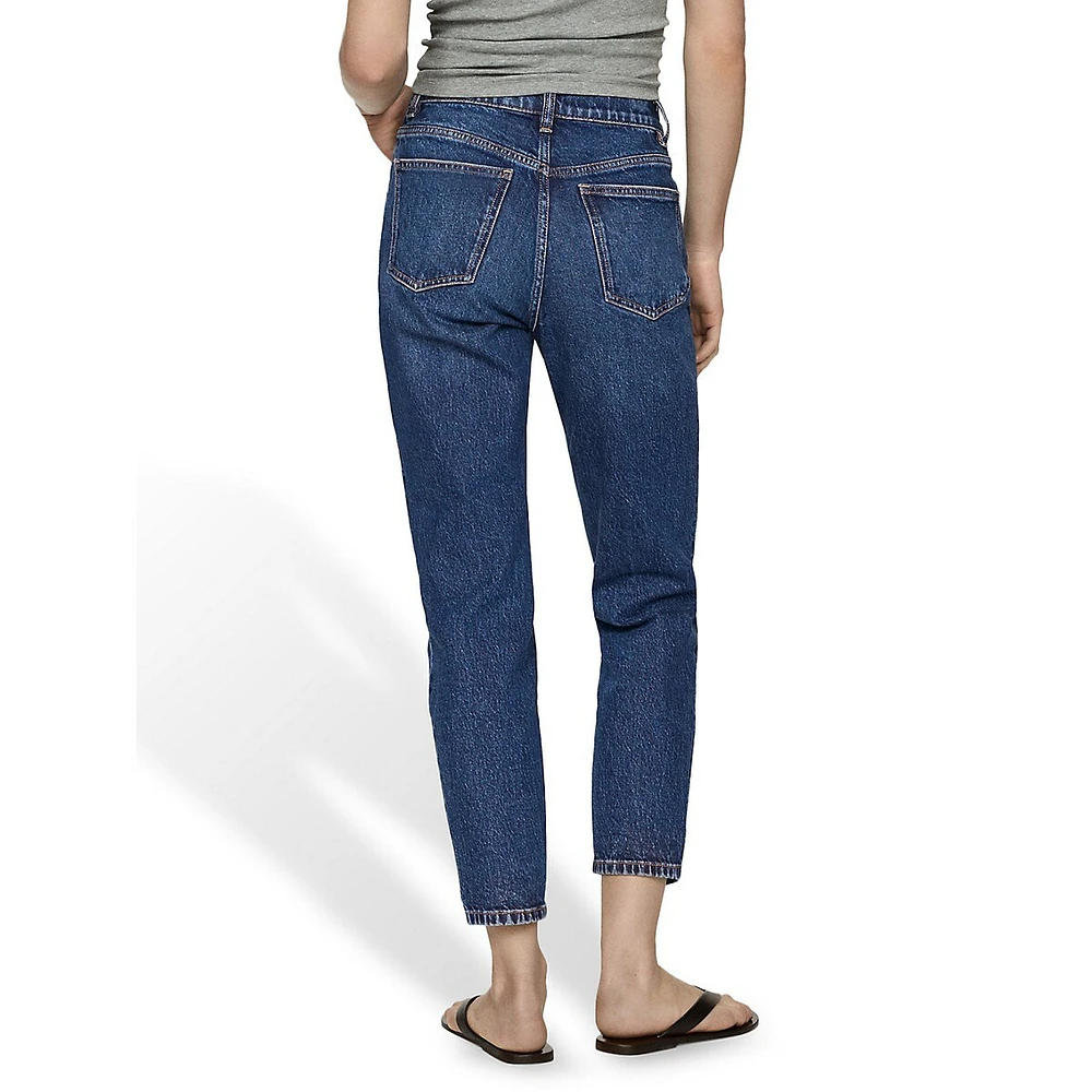 Jean court Mom Comfort à taille haute