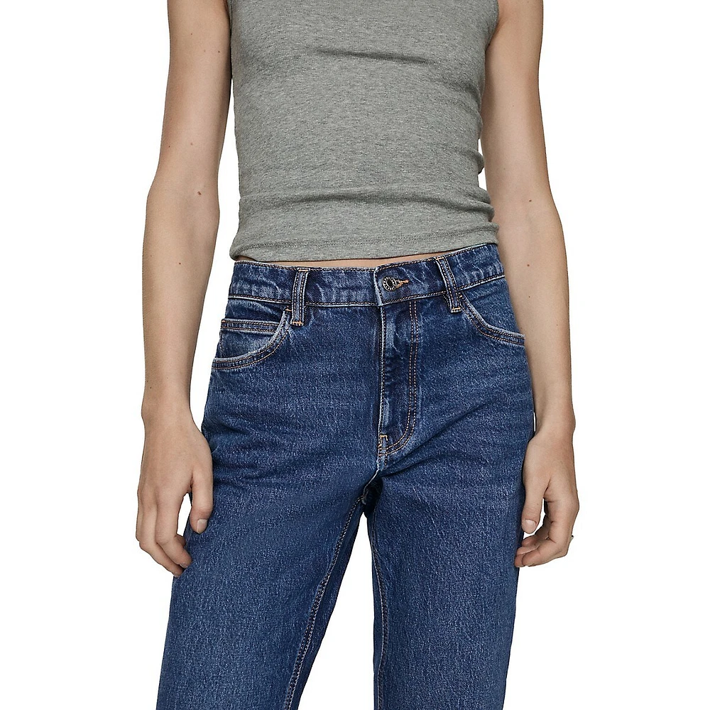 Jean court Mom Comfort à taille haute