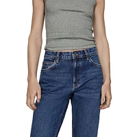 Jean court Mom Comfort à taille haute