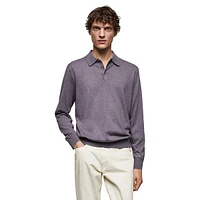 Tens Long-Sleeve Knit Polo Top