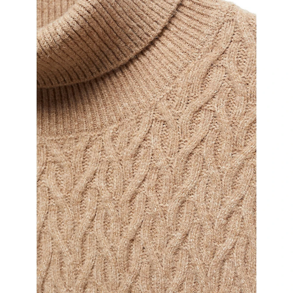 Chevron-Pattern Turtleneck Sweater