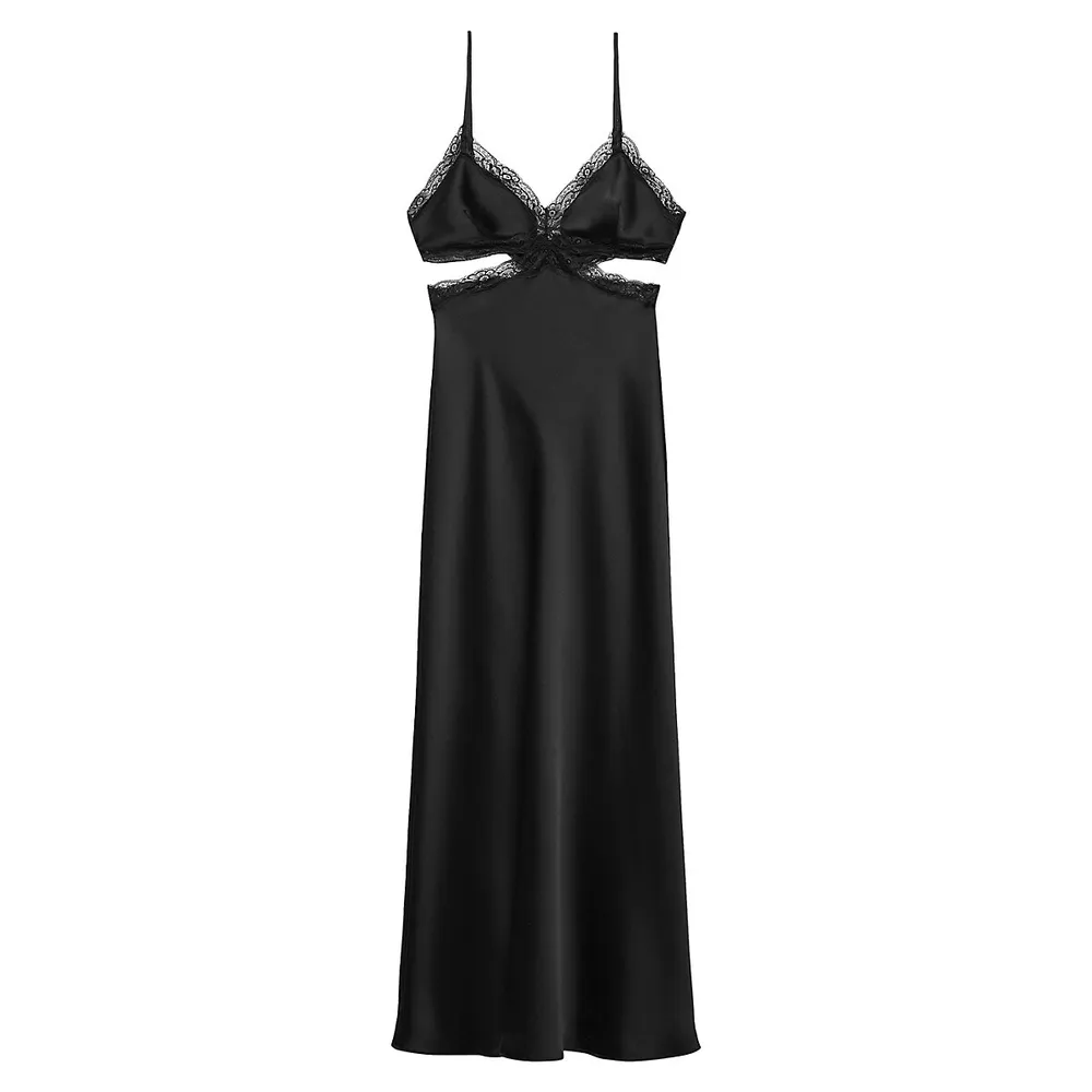 Cutout Maxi Slip Dress