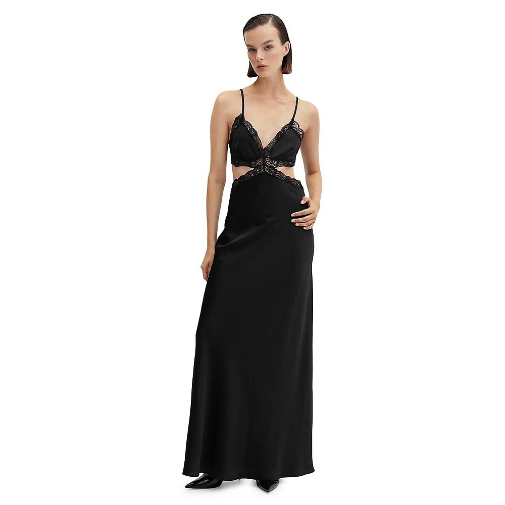 Cutout Maxi Slip Dress