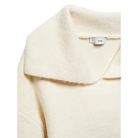 Camp-Collar Knit Sweater