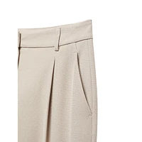 Pleated Piqué-Knit Pants
